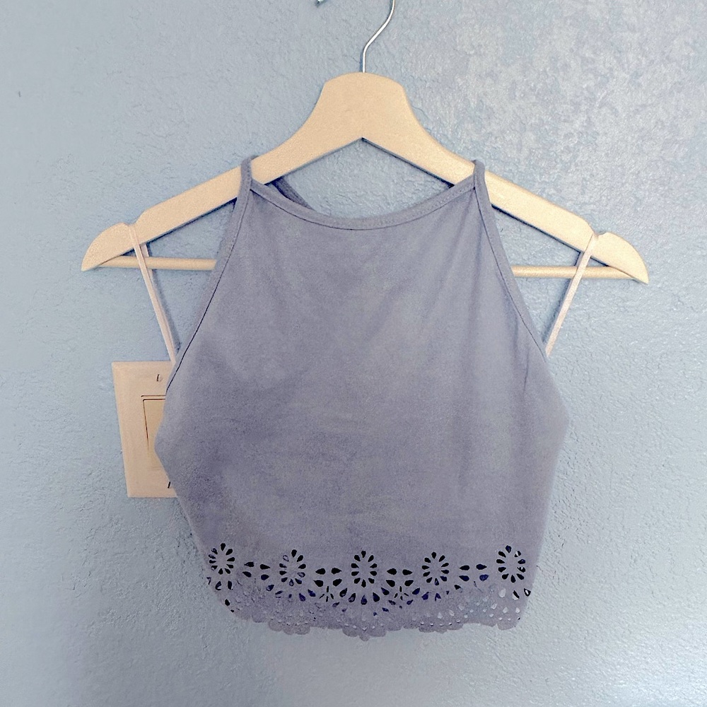 Halter open back tank.